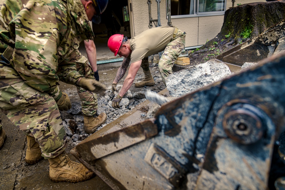 110th Civil Engineers remove concrete during Japan DFT