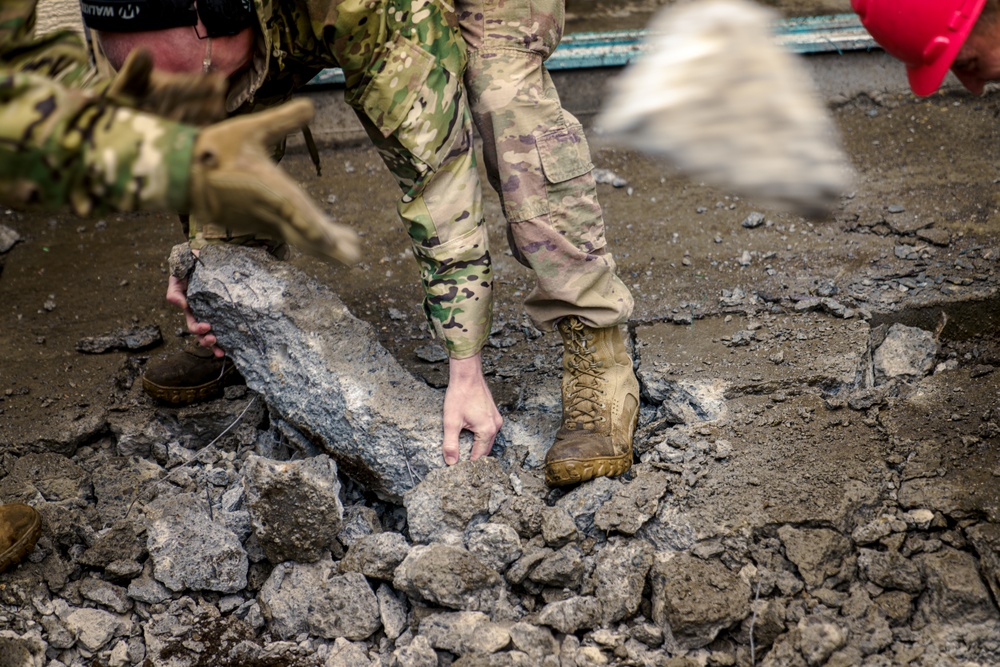 110th Civil Engineers remove concrete during Japan DFT