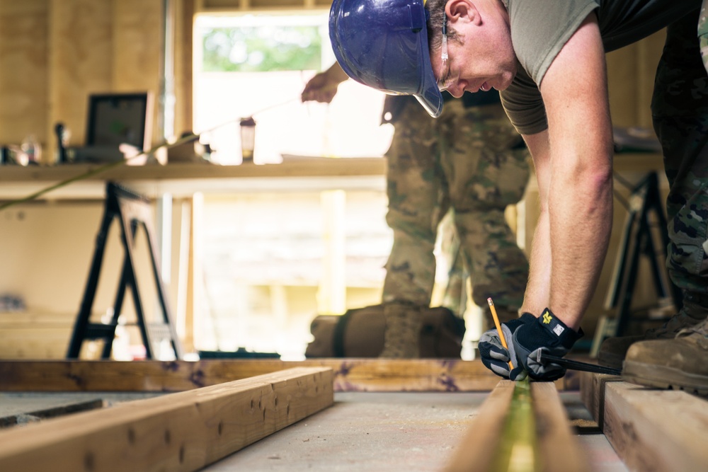 110th Wing Civil Engineers construct walls during Japan DFT