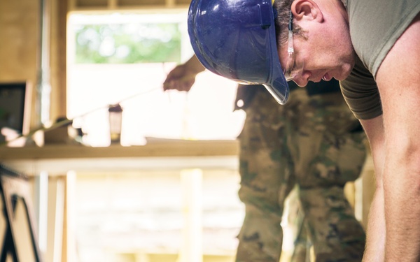 110th Wing Civil Engineers construct walls during Japan DFT