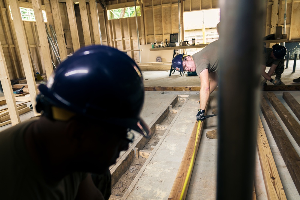 110th Wing Civil Engineers construct walls during Japan DFT