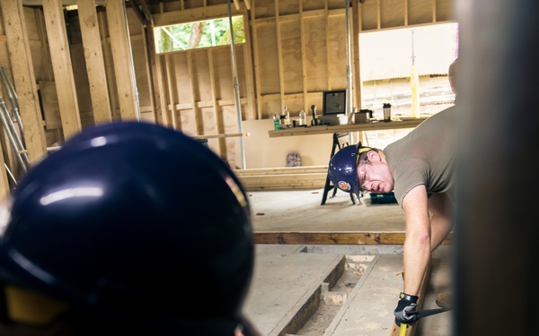 110th Wing Civil Engineers construct walls during Japan DFT