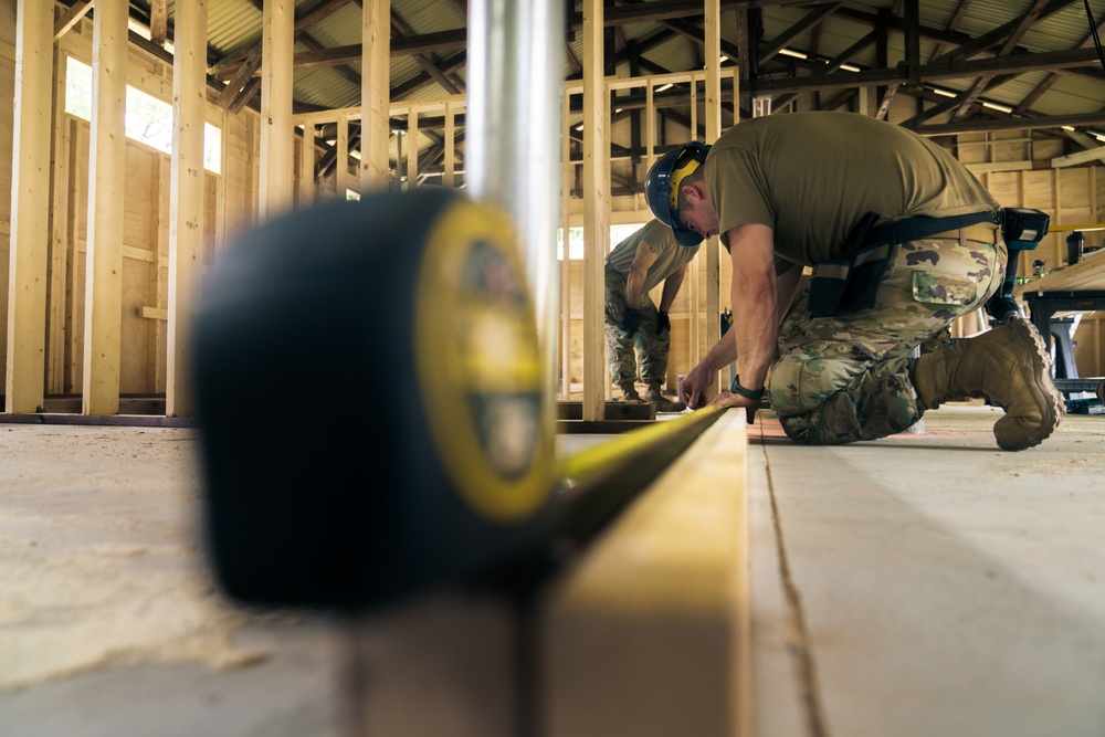 110th Wing Civil Engineers construct walls during Japan DFT