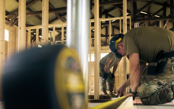 110th Wing Civil Engineers construct walls during Japan DFT
