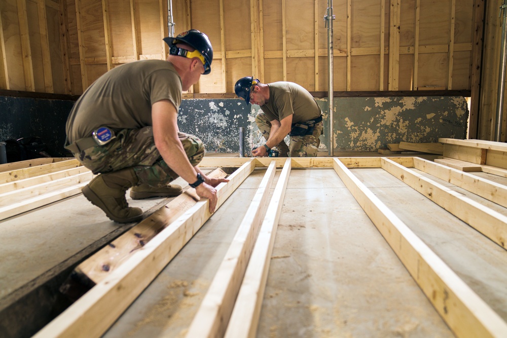 110th Wing Civil Engineers construct walls during Japan DFT