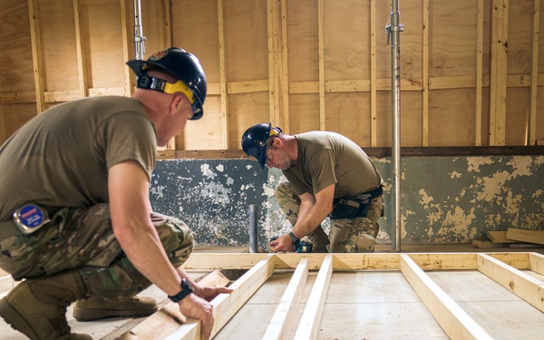 110th Wing Civil Engineers construct walls during Japan DFT