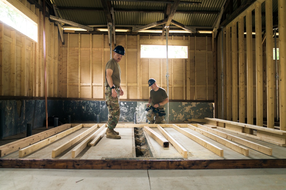 110th Wing Civil Engineers construct walls during Japan DFT