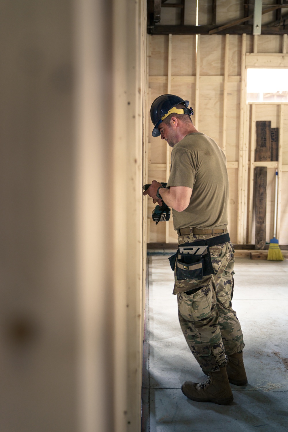 110th Wing Civil Engineers construct walls during Japan DFT