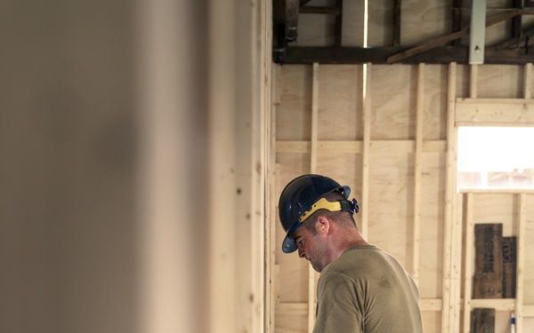 110th Wing Civil Engineers construct walls during Japan DFT