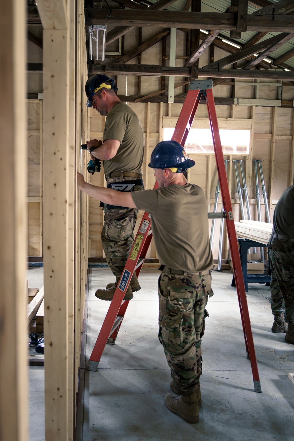 110th Wing Civil Engineers construct walls during Japan DFT