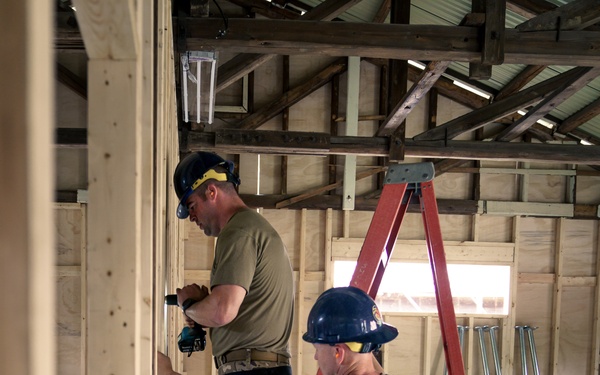 110th Wing Civil Engineers construct walls during Japan DFT