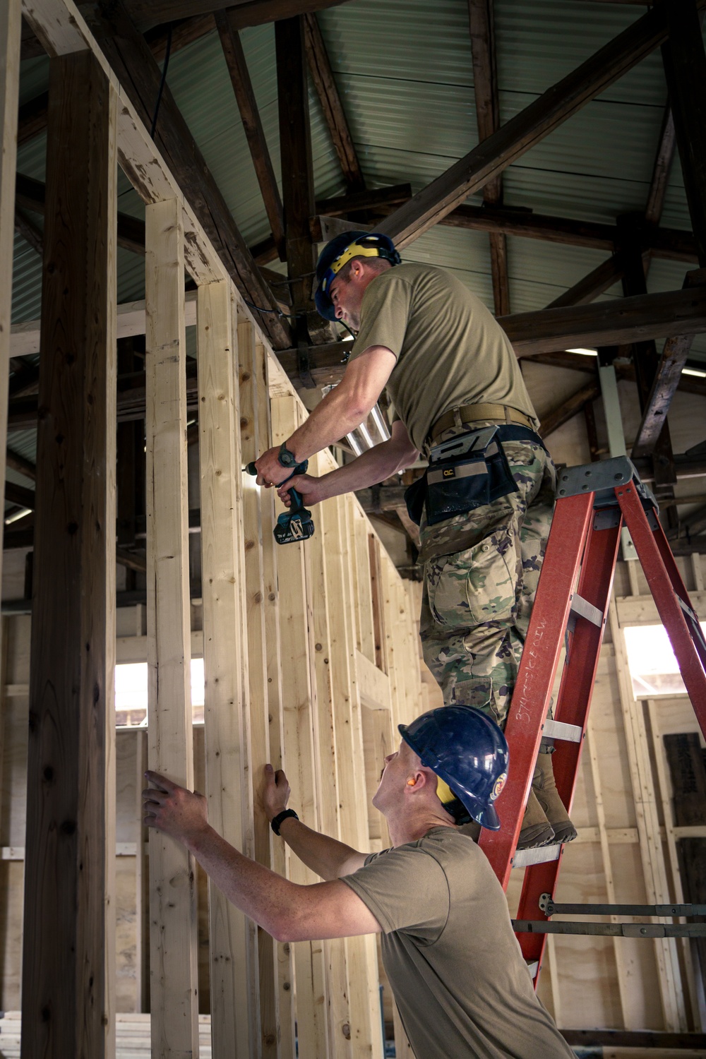 110th Wing Civil Engineers construct walls during Japan DFT