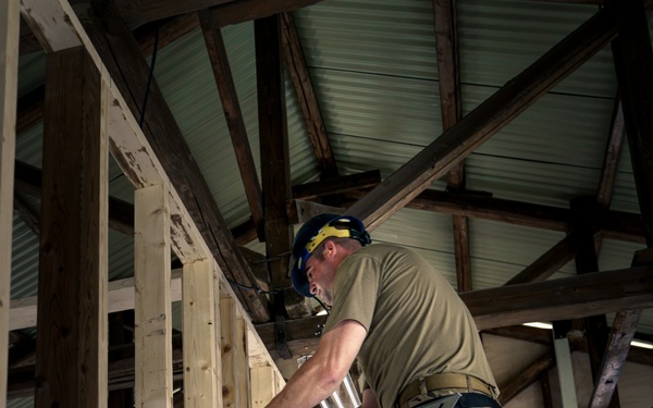 110th Wing Civil Engineers construct walls during Japan DFT