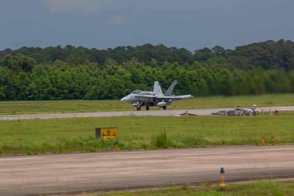 U. S. Marines with Marine Fighter Attack Squadron (VMFA) 115 conduct flight operations