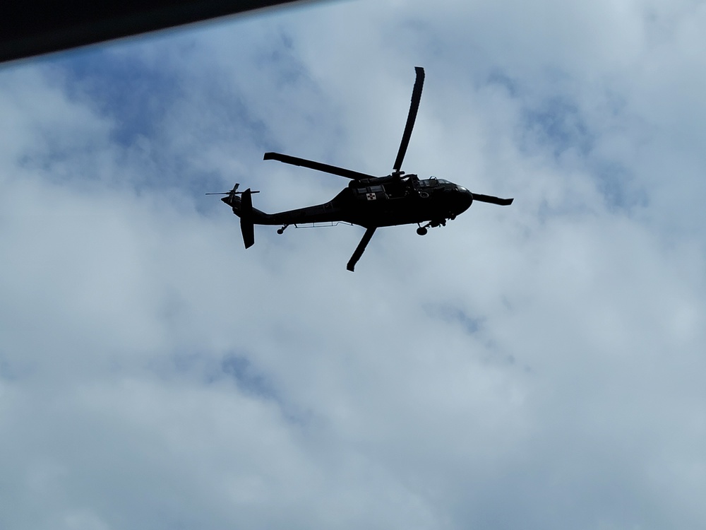 Wisconsin Guard UH-60 Soldiers hold live-hoist, medical-evacuation training at Fort McCoy