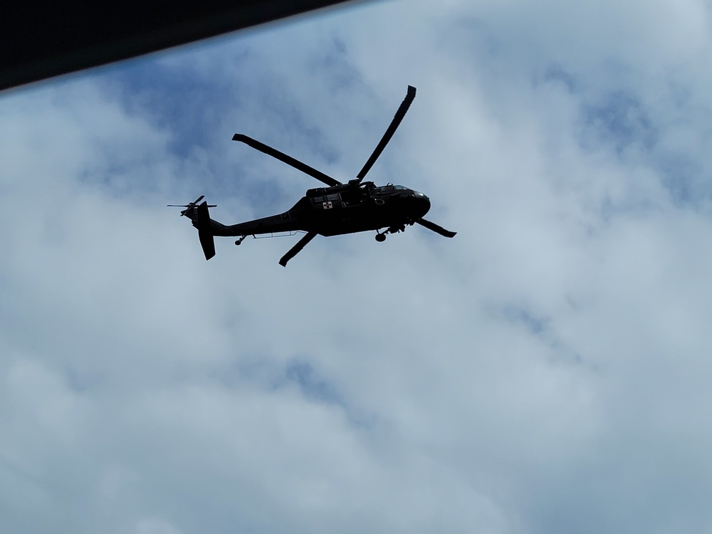 Wisconsin Guard UH-60 Soldiers hold live-hoist, medical-evacuation training at Fort McCoy