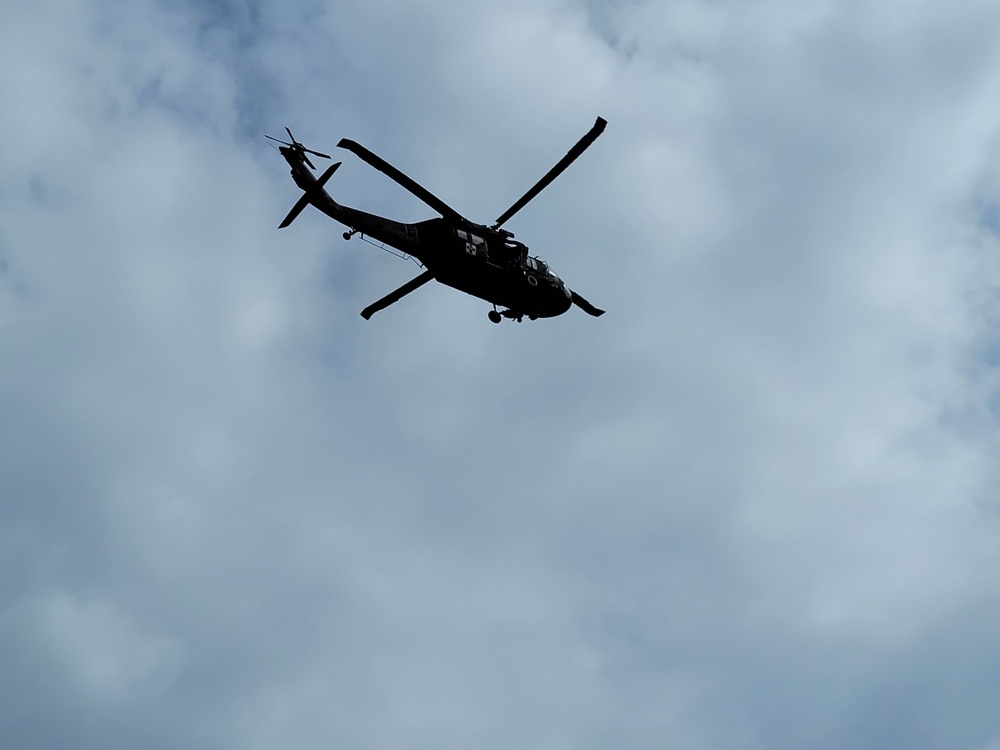 Wisconsin Guard UH-60 Soldiers hold live-hoist, medical-evacuation training at Fort McCoy