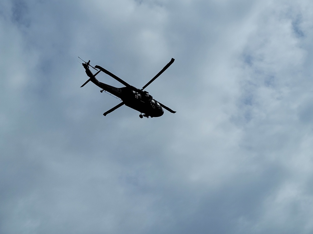 Wisconsin Guard UH-60 Soldiers hold live-hoist, medical-evacuation training at Fort McCoy