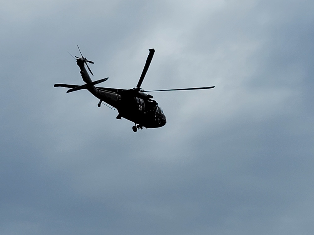 Wisconsin Guard UH-60 Soldiers hold live-hoist, medical-evacuation training at Fort McCoy