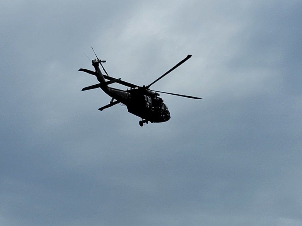 Wisconsin Guard UH-60 Soldiers hold live-hoist, medical-evacuation training at Fort McCoy