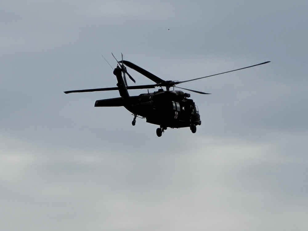 Wisconsin Guard UH-60 Soldiers hold live-hoist, medical-evacuation training at Fort McCoy