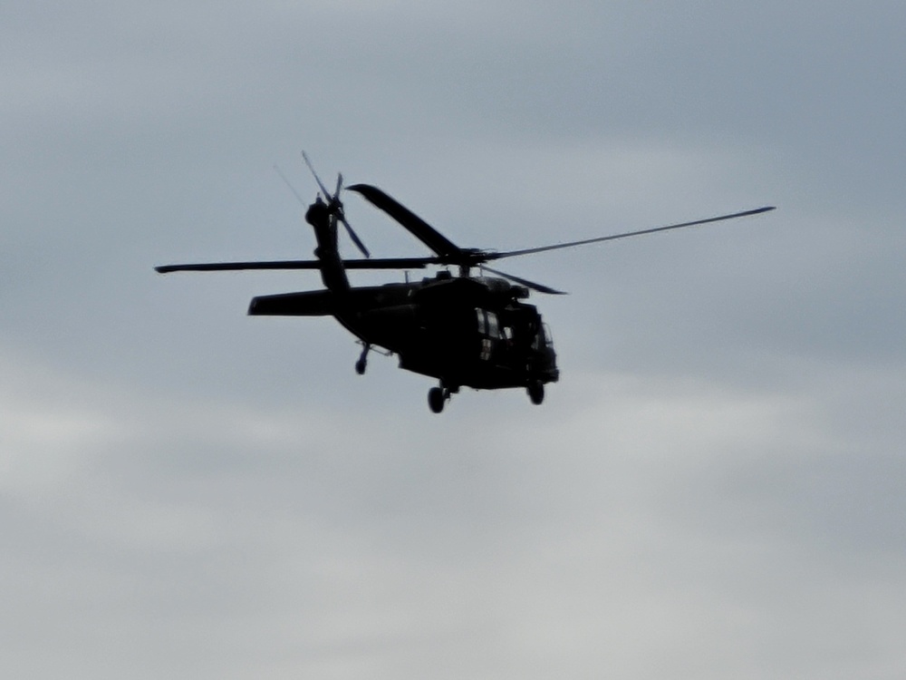 Wisconsin Guard UH-60 Soldiers hold live-hoist, medical-evacuation training at Fort McCoy