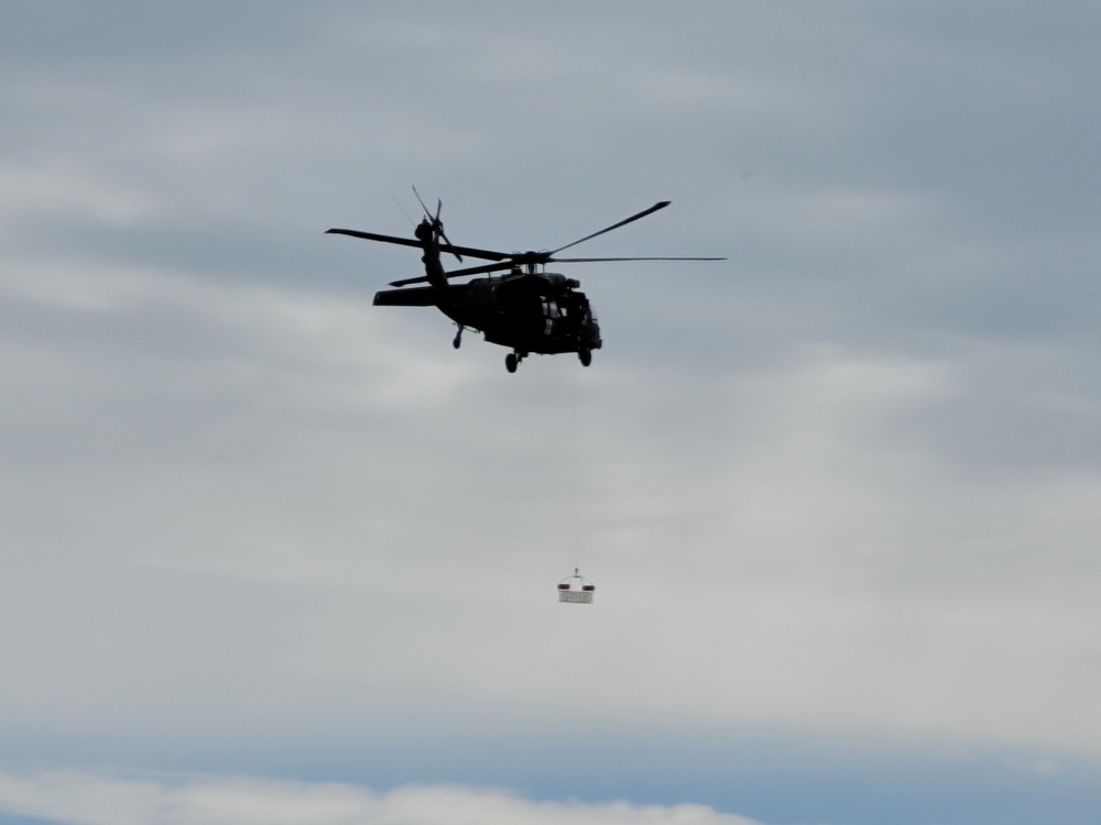 Wisconsin Guard UH-60 Soldiers hold live-hoist, medical-evacuation training at Fort McCoy