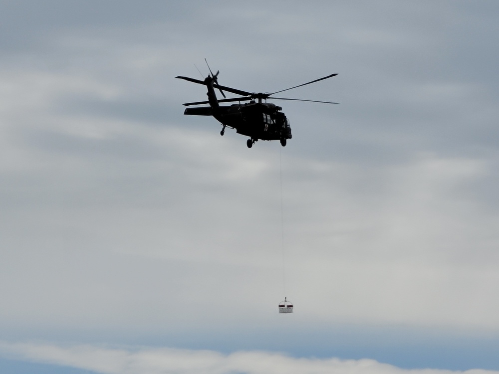 Wisconsin Guard UH-60 Soldiers hold live-hoist, medical-evacuation training at Fort McCoy