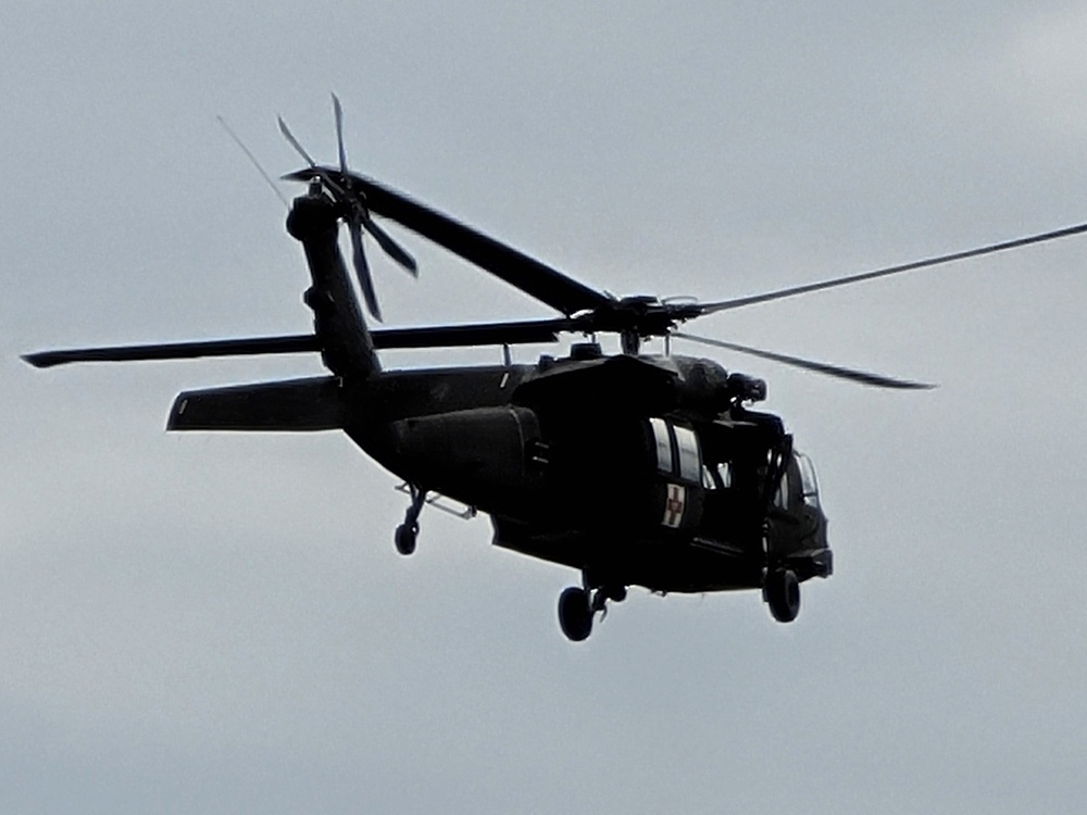 Wisconsin Guard UH-60 Soldiers hold live-hoist, medical-evacuation training at Fort McCoy