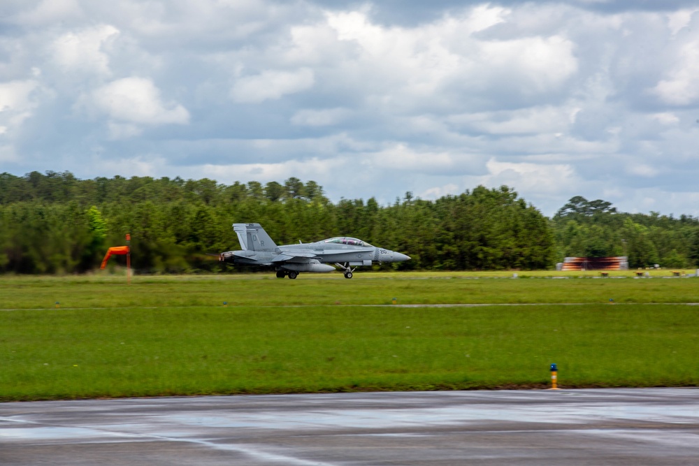 U. S. Marines with VMFA-312 conduct flight operations