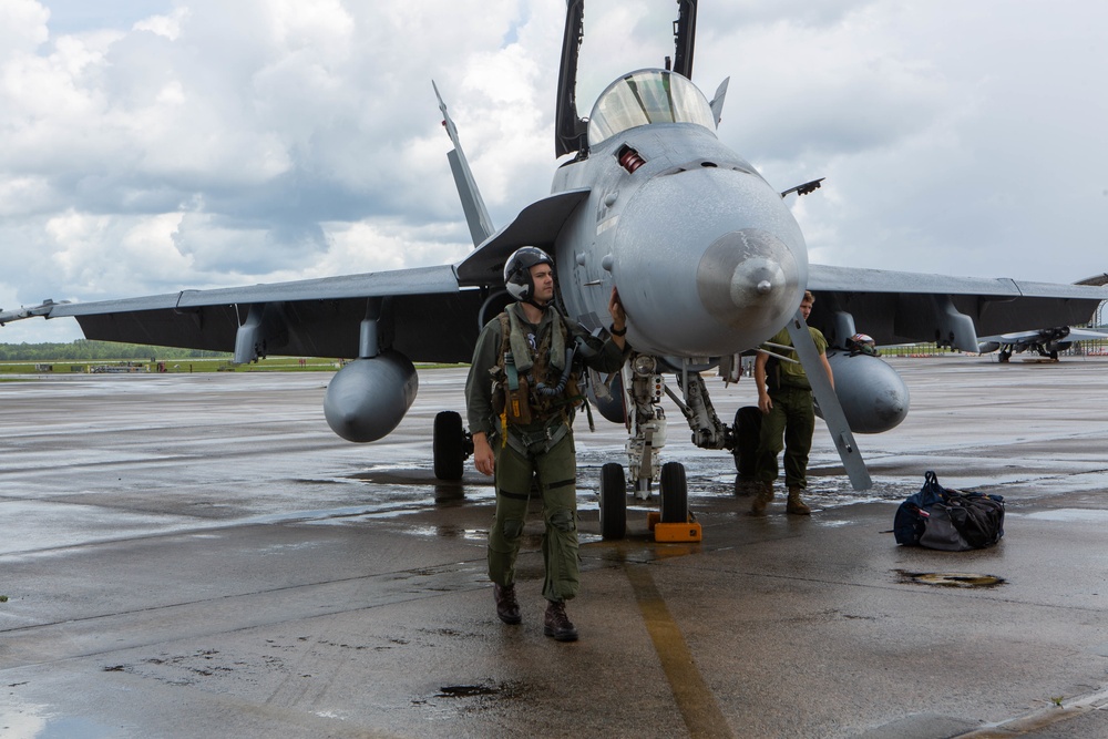 U. S. Marines with Marine Fighter Attack Squadron (VMFA) 115 conduct flight operations