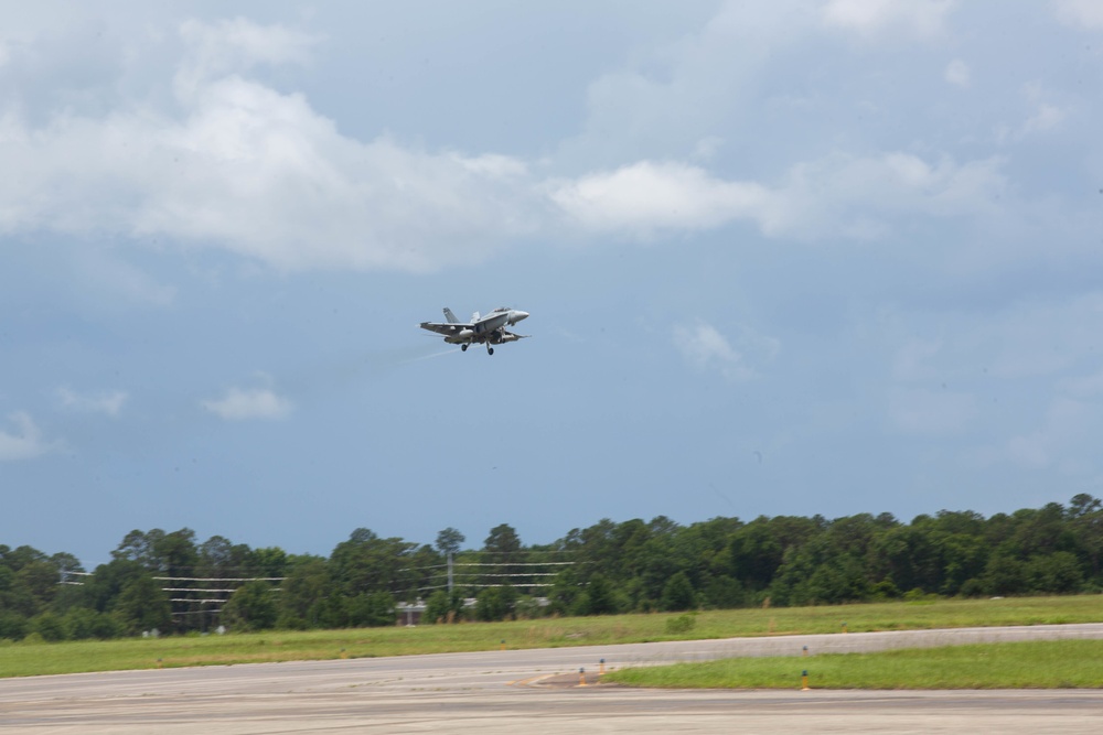 U. S. Marines with Marine Fighter Attack Squadron (VMFA) 115 conduct flight operations