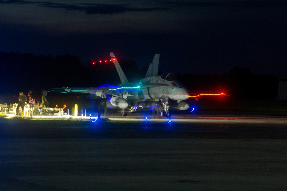 U. S. Marines with Marine Fighter Attack Squadron (VMFA) 115 conduct flight operations