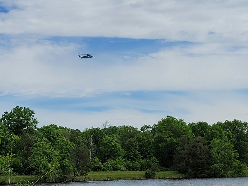 Wisconsin Guard UH-60 Soldiers hold live-hoist, medical-evacuation training at Fort McCoy