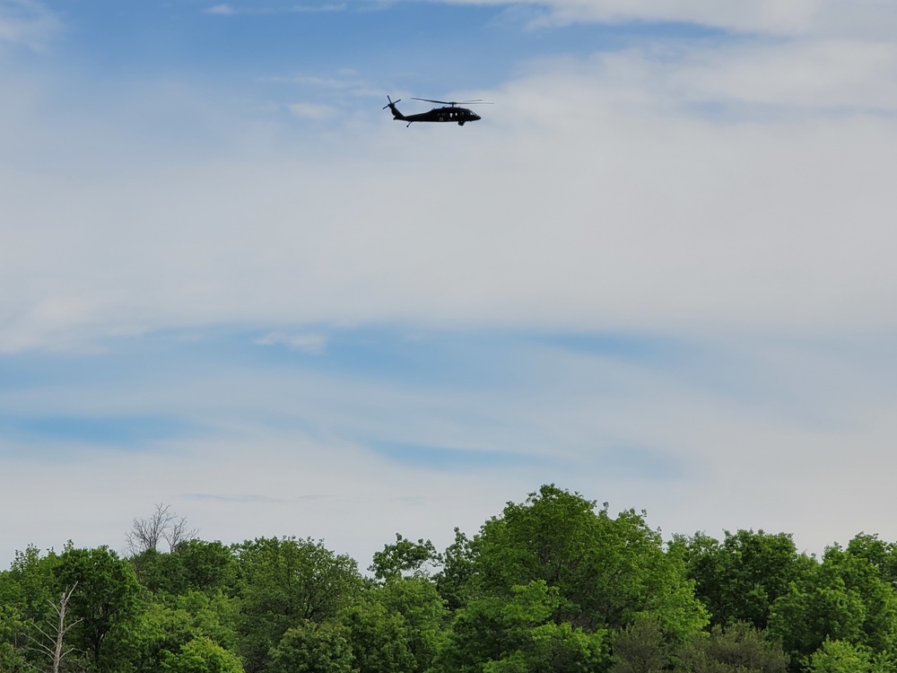 Wisconsin Guard UH-60 Soldiers hold live-hoist, medical-evacuation training at Fort McCoy