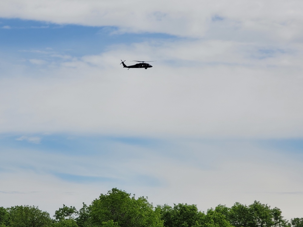 Wisconsin Guard UH-60 Soldiers hold live-hoist, medical-evacuation training at Fort McCoy