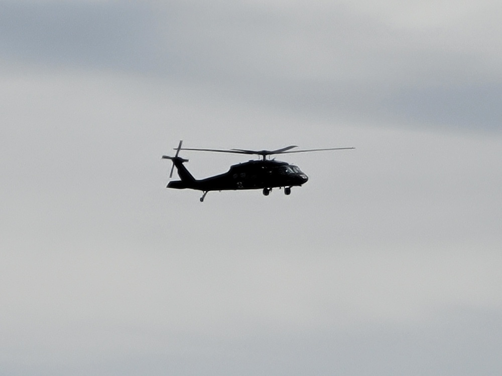 Wisconsin Guard UH-60 Soldiers hold live-hoist, medical-evacuation training at Fort McCoy