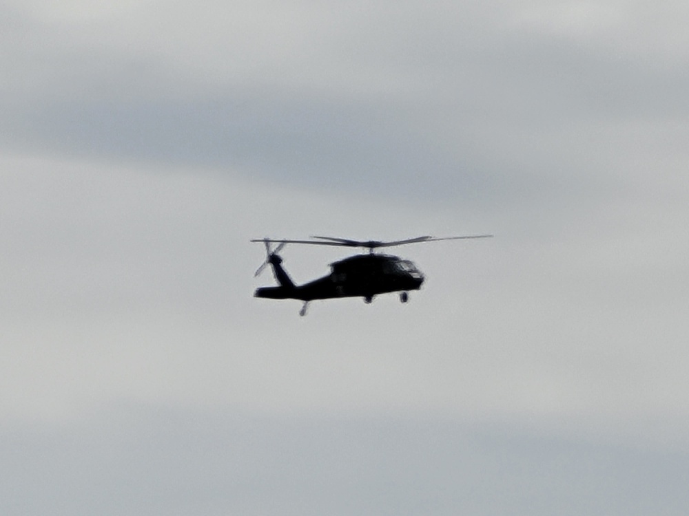 Wisconsin Guard UH-60 Soldiers hold live-hoist, medical-evacuation training at Fort McCoy