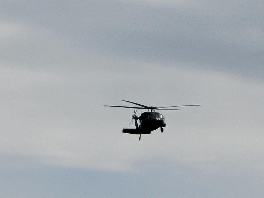 Wisconsin Guard UH-60 Soldiers hold live-hoist, medical-evacuation training at Fort McCoy