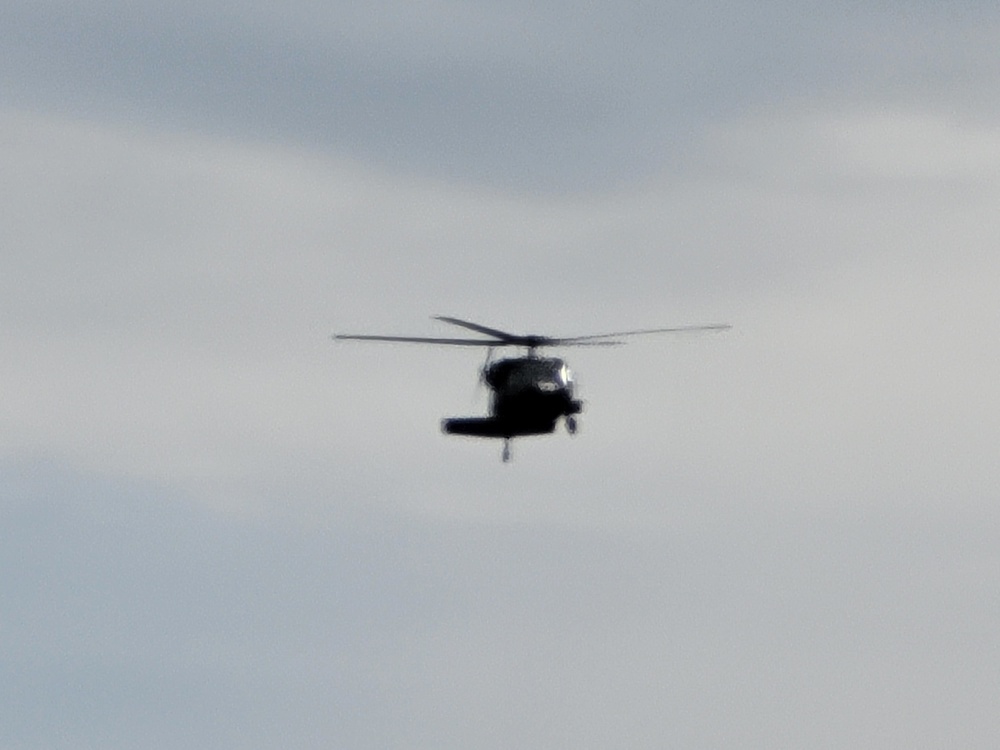 Wisconsin Guard UH-60 Soldiers hold live-hoist, medical-evacuation training at Fort McCoy