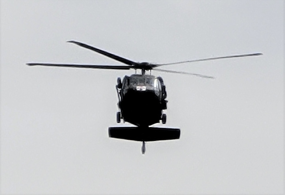 Wisconsin Guard UH-60 Soldiers hold live-hoist, medical-evacuation training at Fort McCoy