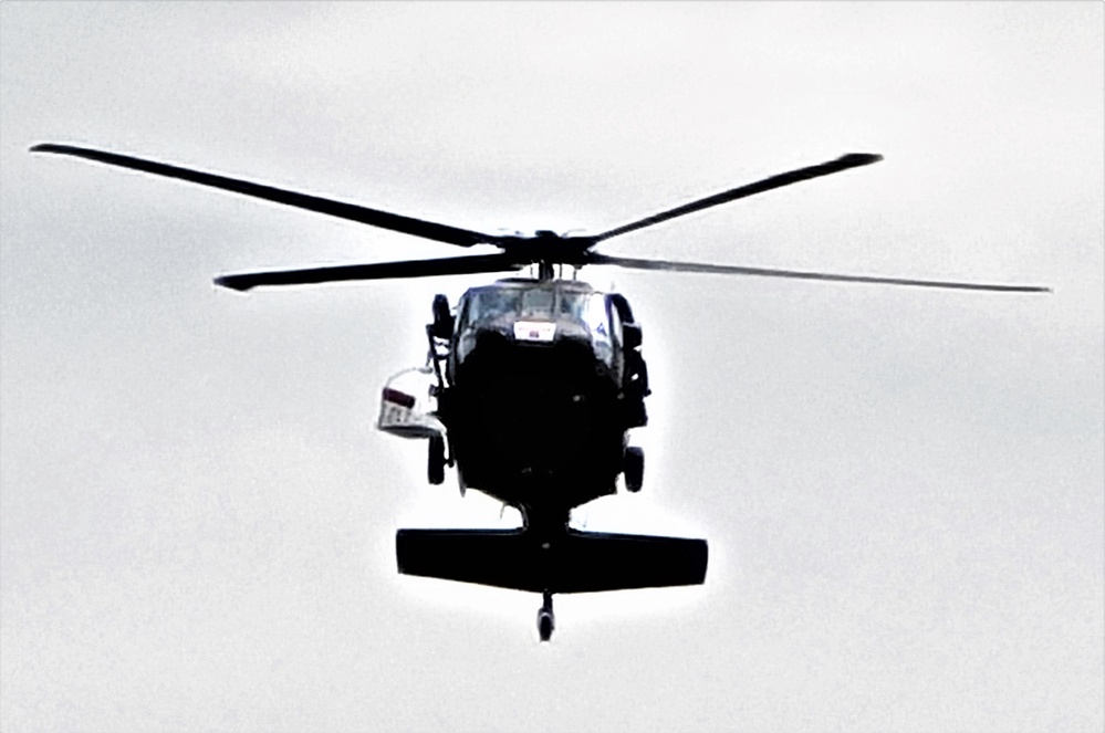 Wisconsin Guard UH-60 Soldiers hold live-hoist, medical-evacuation training at Fort McCoy