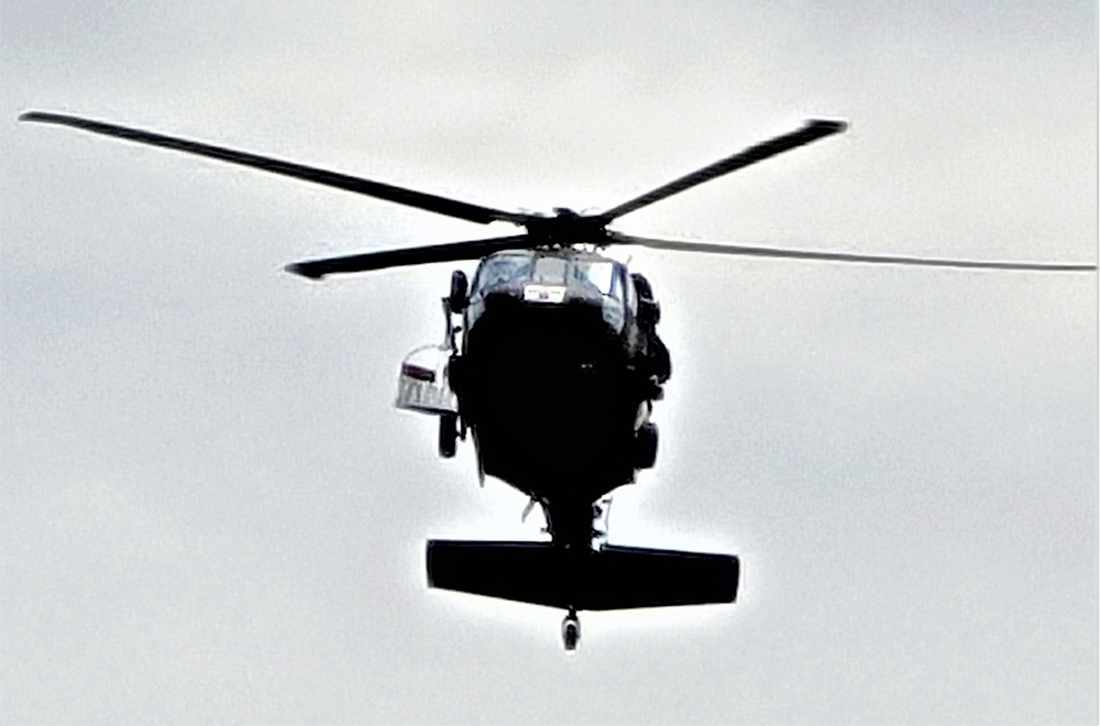 Wisconsin Guard UH-60 Soldiers hold live-hoist, medical-evacuation training at Fort McCoy