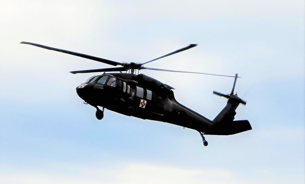 Wisconsin Guard UH-60 Soldiers hold live-hoist, medical-evacuation training at Fort McCoy