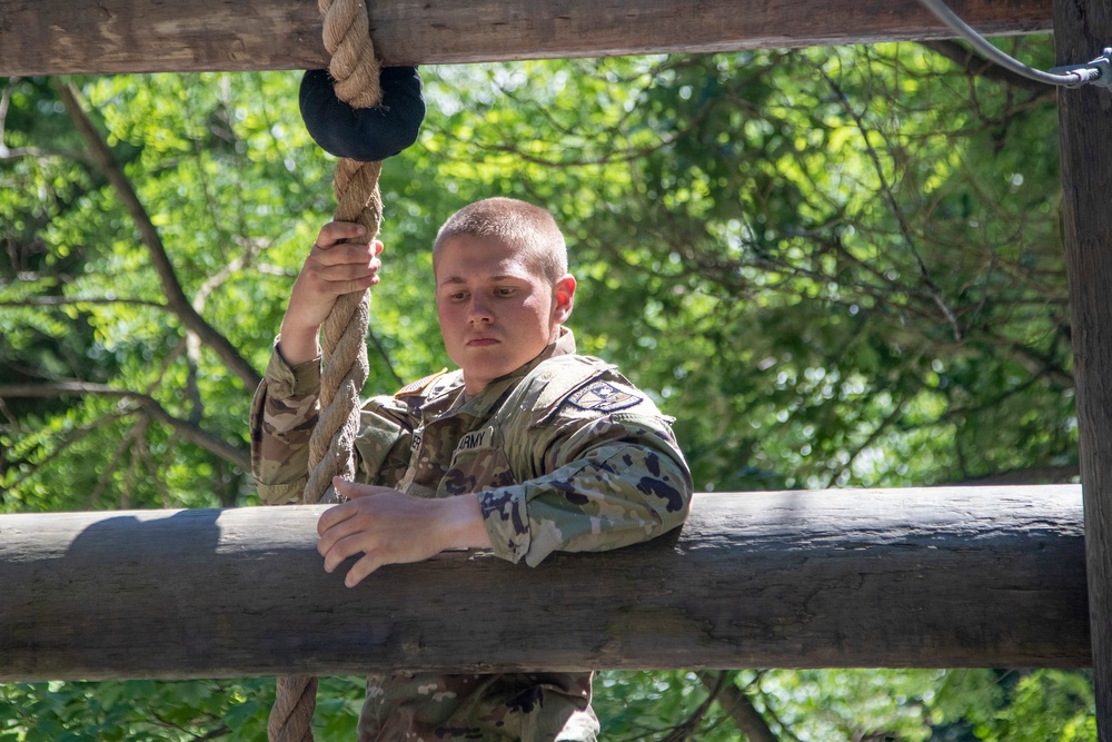 Cadet on tough one rope