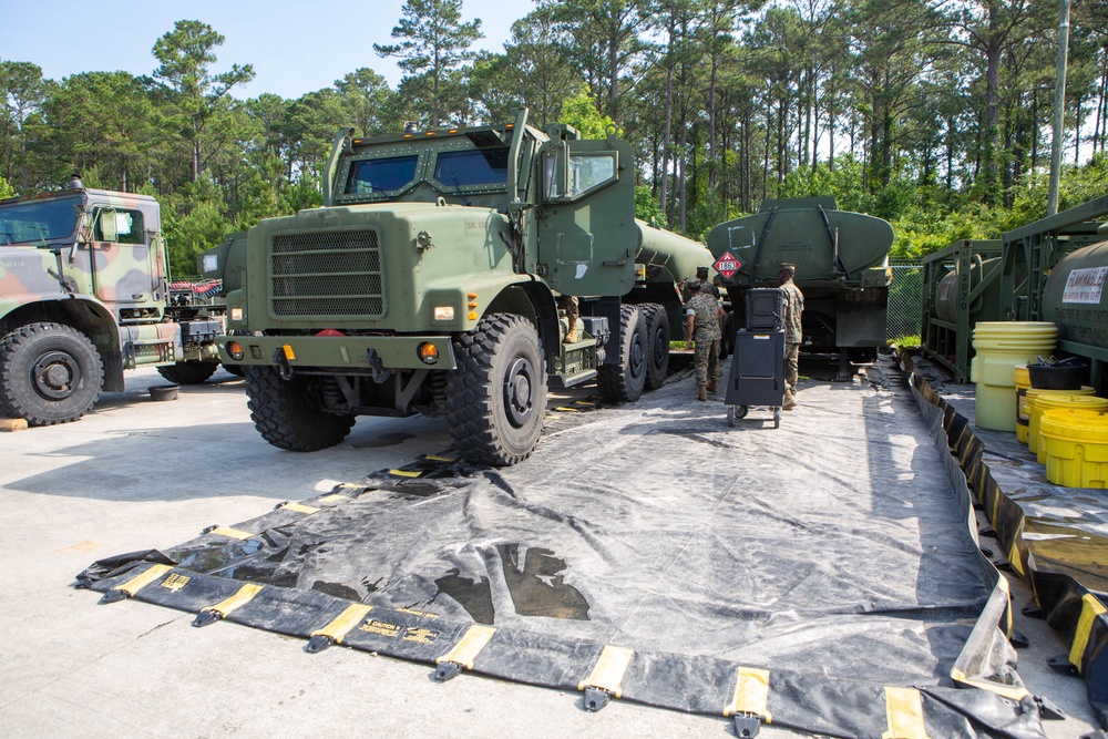 Marine Wing Support Squadron 273 Marines conduct monthly vehicle inspections