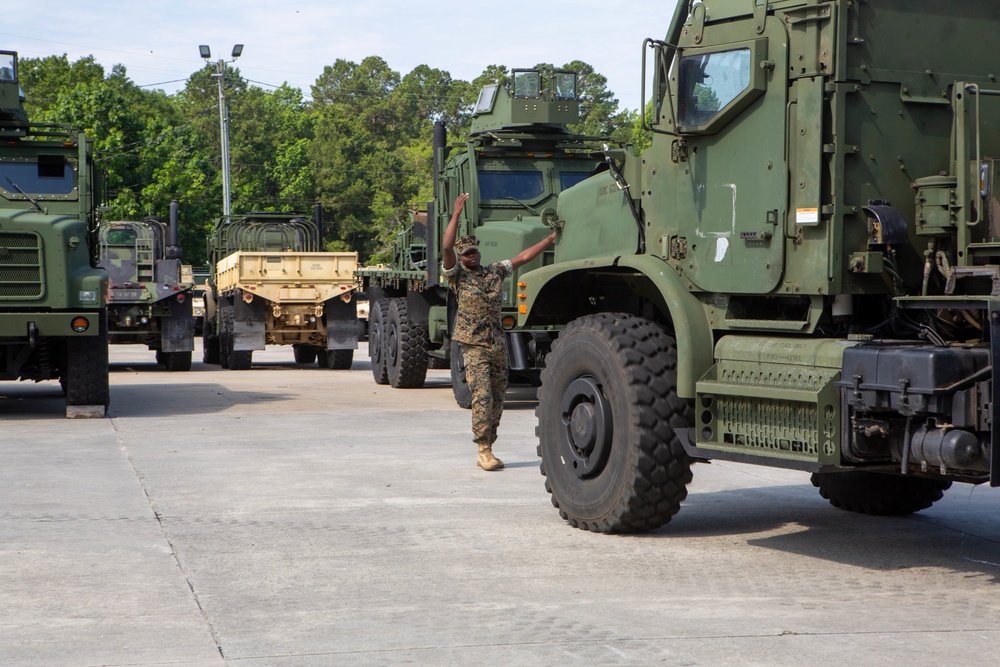 Marine Wing Support Squadron 273 Marines conduct monthly vehicle inspections