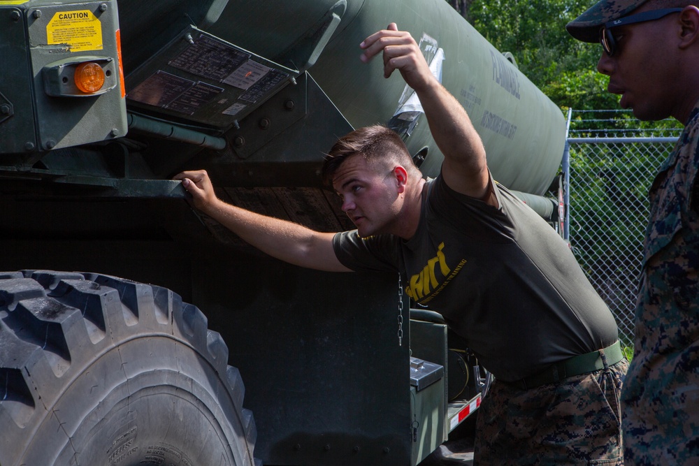 Marine Wing Support Squadron 273 Marines conduct monthly vehicle inspections