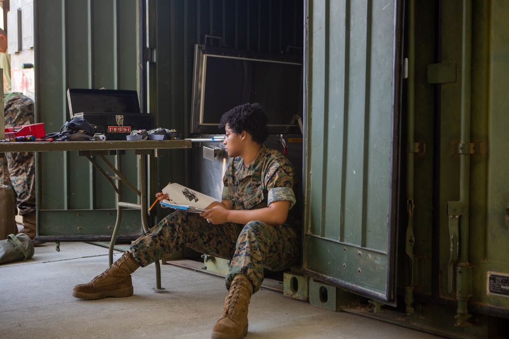 Marine Wing Support Squadron 273 Marines conduct gear inspection