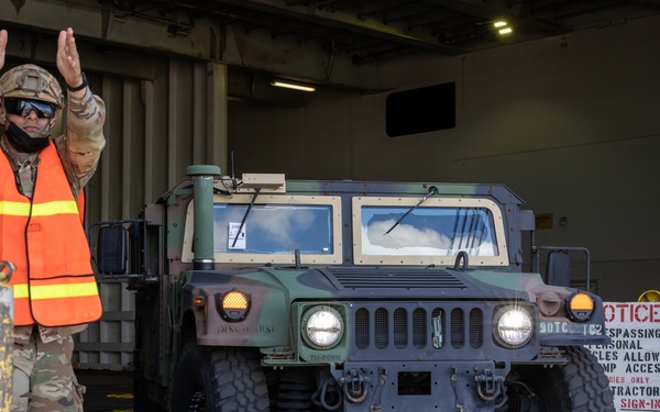 390th SPOC Soldiers execute a Ro-Ro